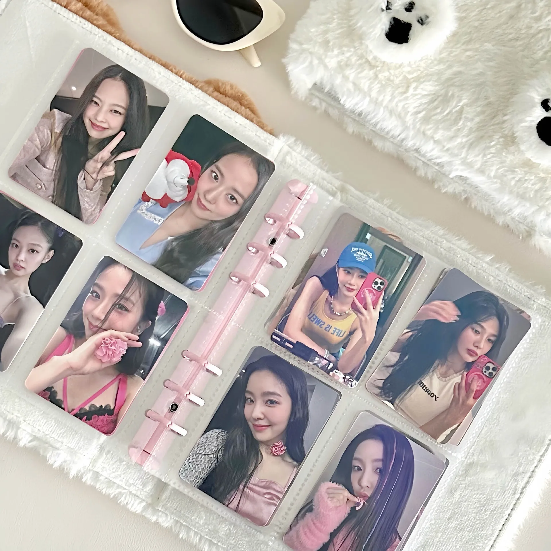 Horizon Bow Plush Binder Photocards Holder, Cute Girl Ins Idol Card, Kpop Photo Album, Strengthening Card Storage Cover, Adt-LePG