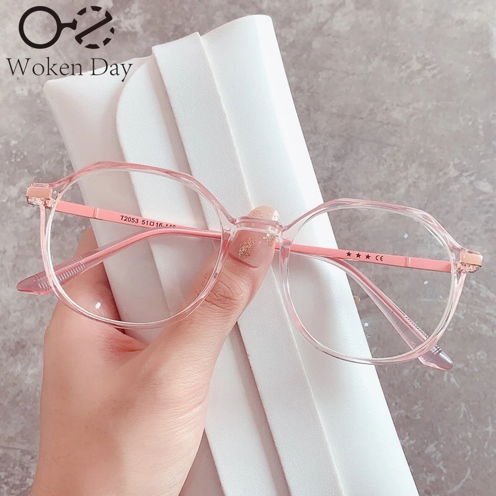 1PC New Women Anti Blue Light Eyewear Reading Glasses Transparent Frame Fashionable Optical Spectacle Multi-sided Eyeglass