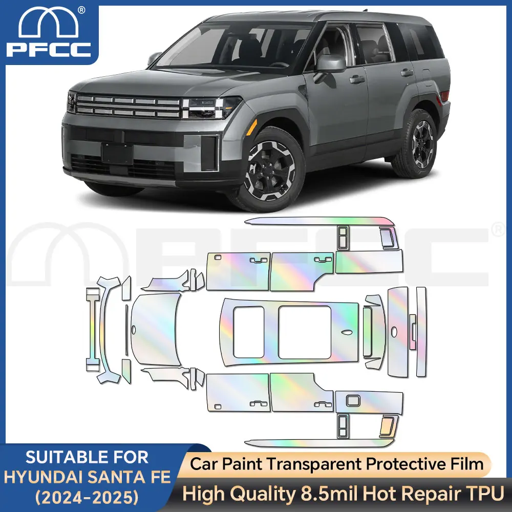 

Для Hyundai Santa Fe 2024-2025 полная автомобильная предварительно вырезанная защита краски 8,5 мил пленка прозрачная PPF ТПУ прозрачные аксессуары для кузова Стайлинг