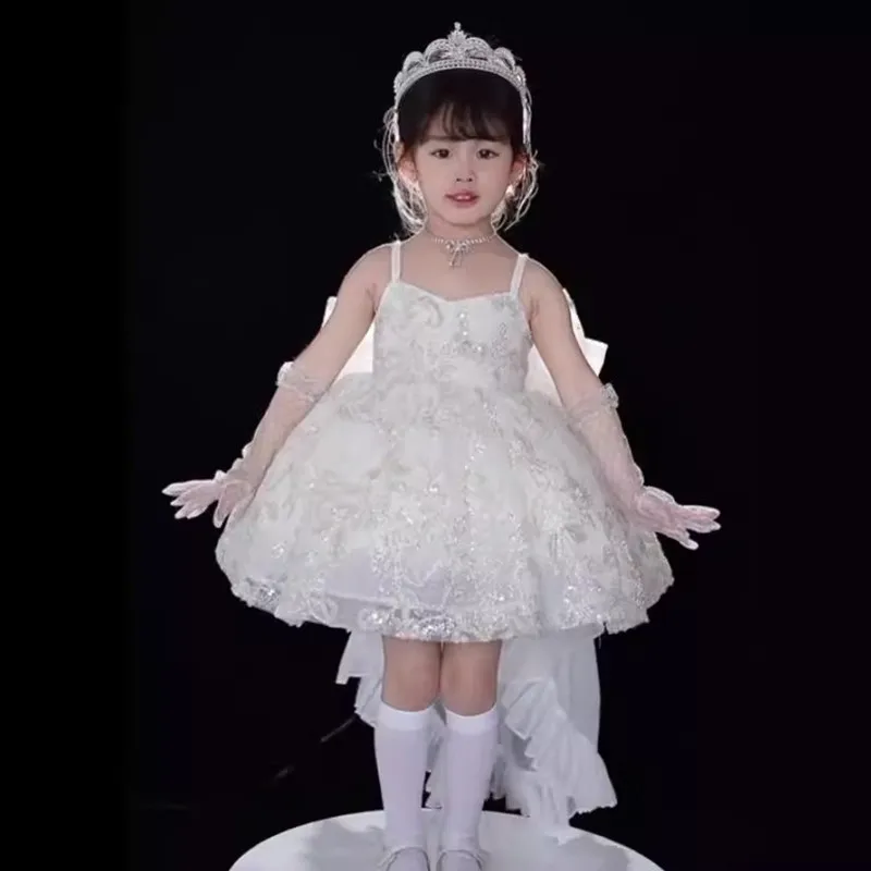 

Children's Elegant Evening Princess Ball Gown Girls Lolita Birthday Party Fluffy Gauze Dress y1330