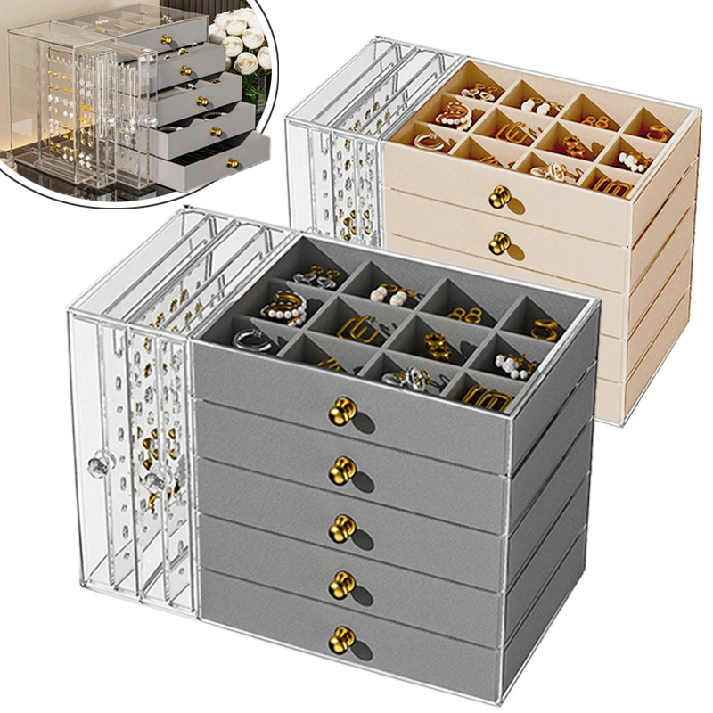 

Large Capacity Drawer-style Jewelry Display Box, Multifunctional Transparent Desktop Organization Bracelet/Bracelet Storage Box