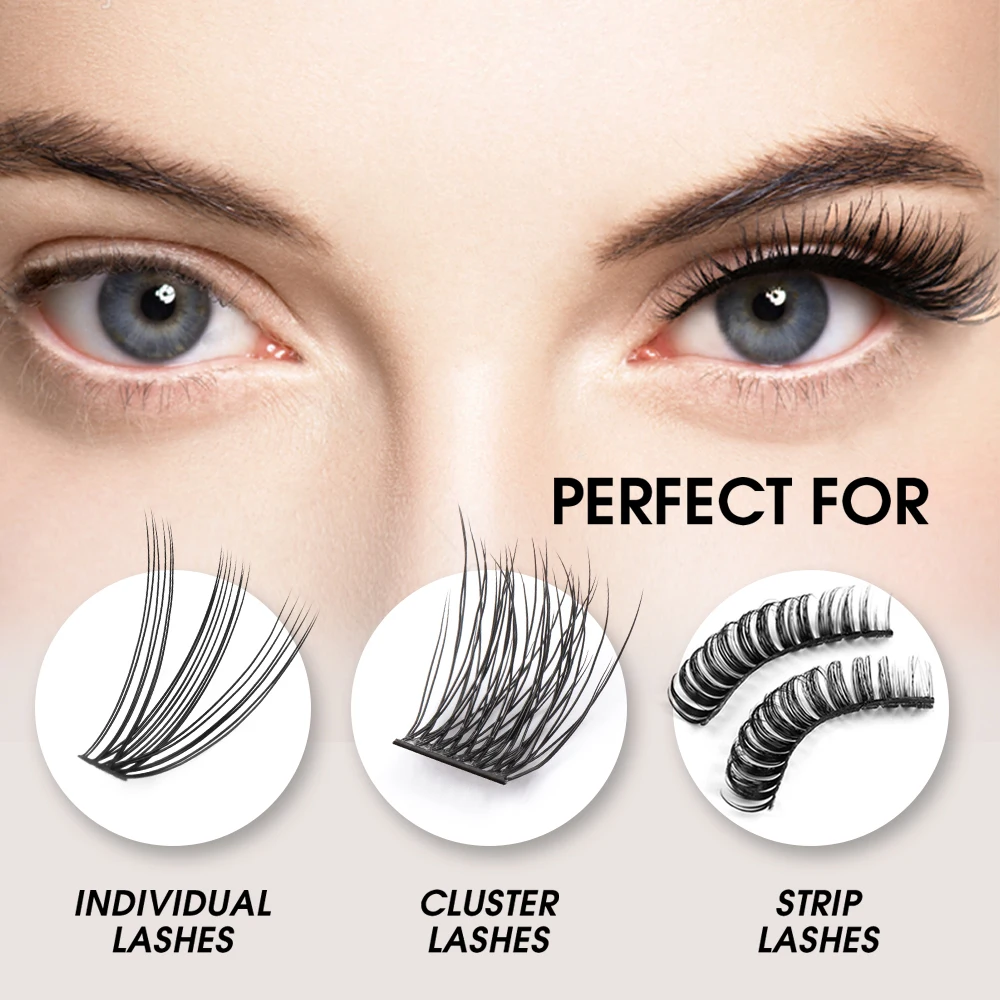 VIAVOGUE Strip Lashes DIY Cluster Segmented Lash Eyelash Adhesive Black Lasting Waterproof Sweatproof Eye Makeup Makeup Cosmetic