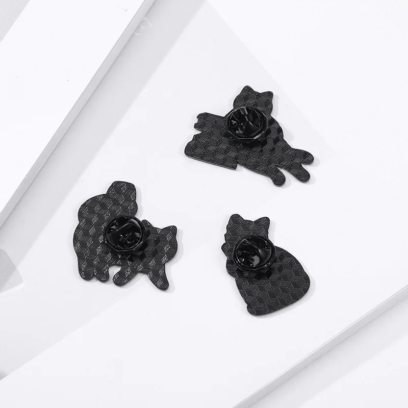4PCS/Set Cartoon Red Wine Cat Enamel Badges Book Sunglass Cute Whiskey White Cat Metal Pins For Backpack Hat Punk Lapel Brooch