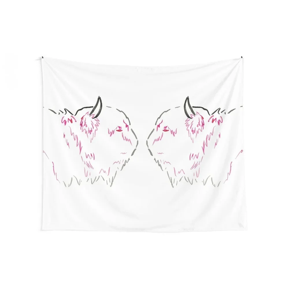 Kissing Bison Tapestry Wall Coverings Decorative Wall Mural Aesthetics For Room Bedroom Deco Tapestry