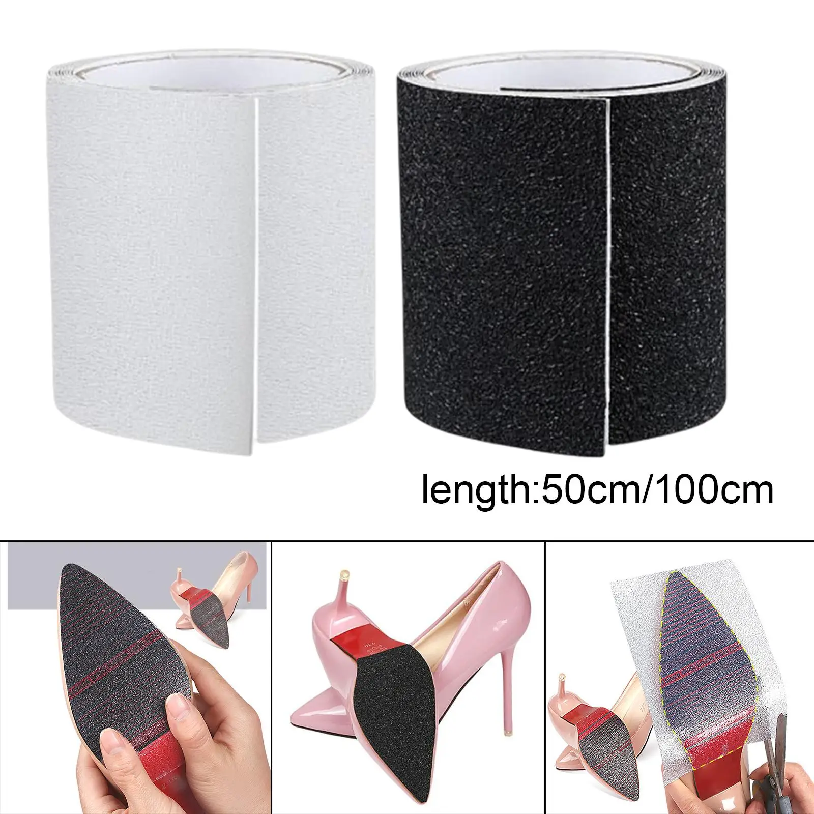 

1 Roll Sole Stickers Sole Cover Protectors Wear Resistant Self-Easy to Use PVC Shoes Grip Pads for High Heels