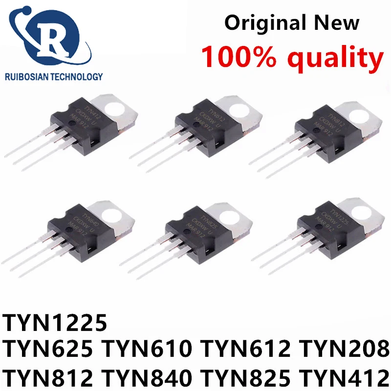 10PCS TYN625 TO-220 TYN625RG TYN610 TYN610 TYN612 TYN208 TYN412 TYN812 TYN840 TYN825 TYN1225 TYN816 TYN1012 TYN408 TYN410 TYN616