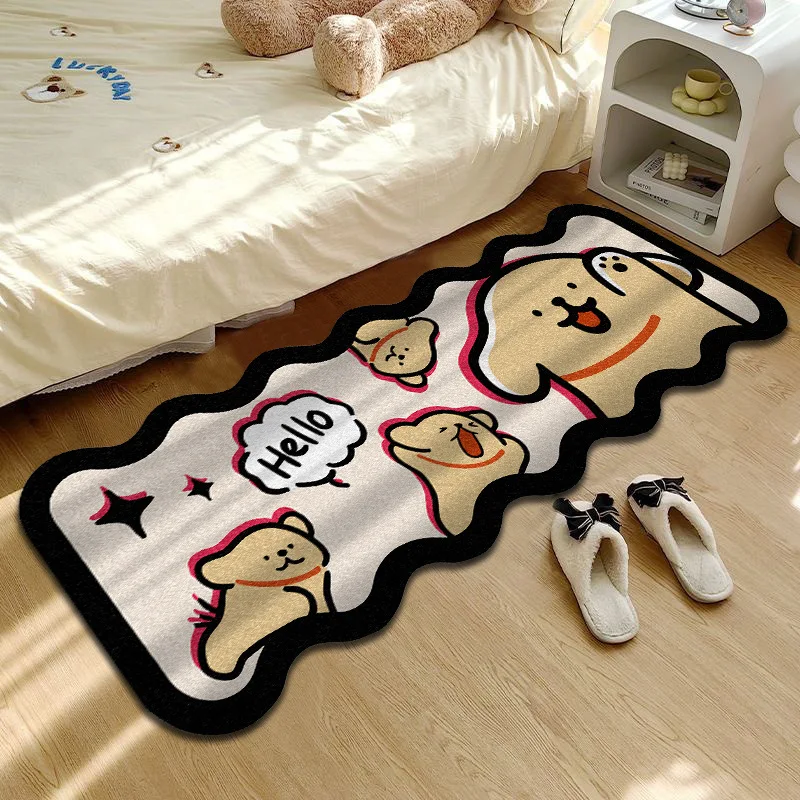 VIKAMA Cartoon-Style Line Dog Bedside Rug Is Soft For The Bedroom And Living Room Sofa Coffee Table And Mat a Kind Of Home Decor