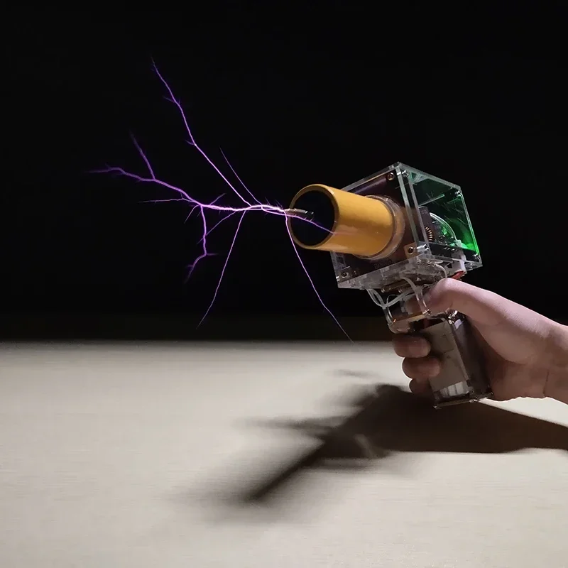 Upgrade New!Rechargeable Tesla Coil Automatically Trigger Hand-held Tesla Gun Manual and Automatic Continuous Lightning 2 modes