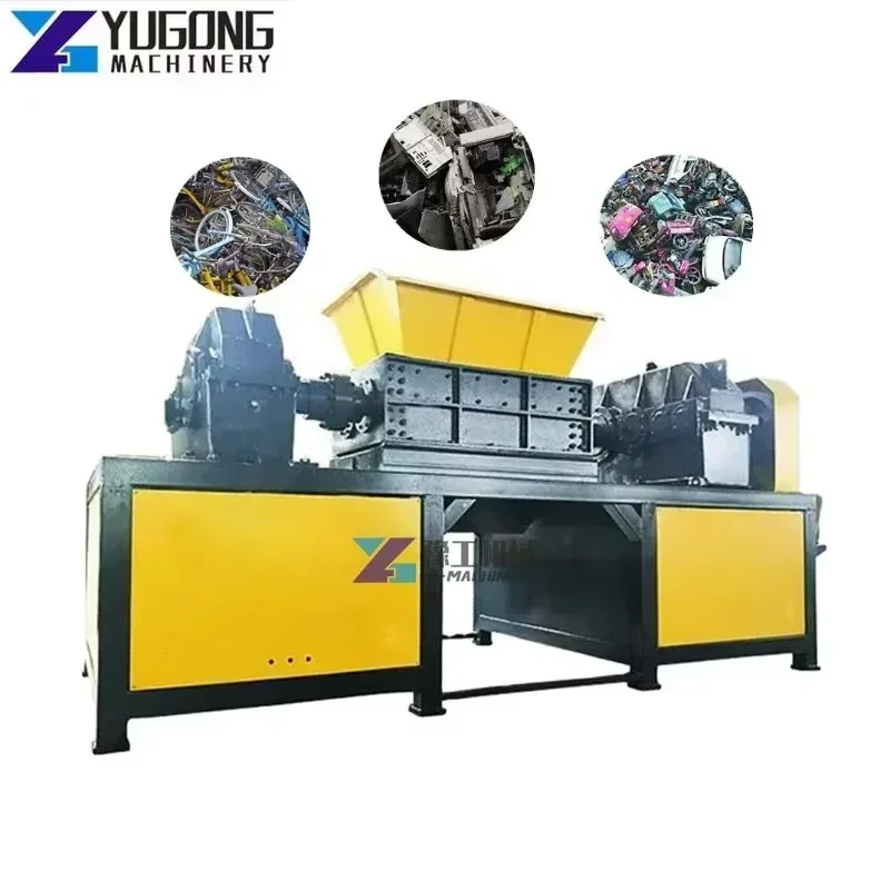 Shredder Double Shaft Machine Shredder for Household Garbage  Scrap Metal Truck Tire Shredder