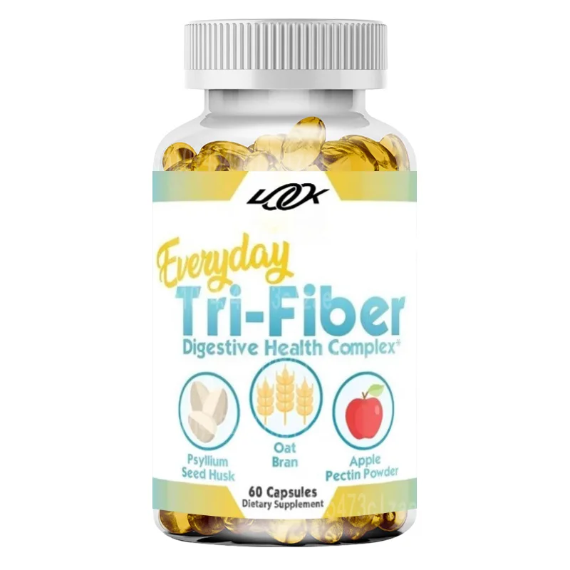 Fibra Prebiótica Natural de Plantago Asiatica, Salvado de Avena y Pectina de Manzana para la Salud Intestinal - 60 Cápsulas