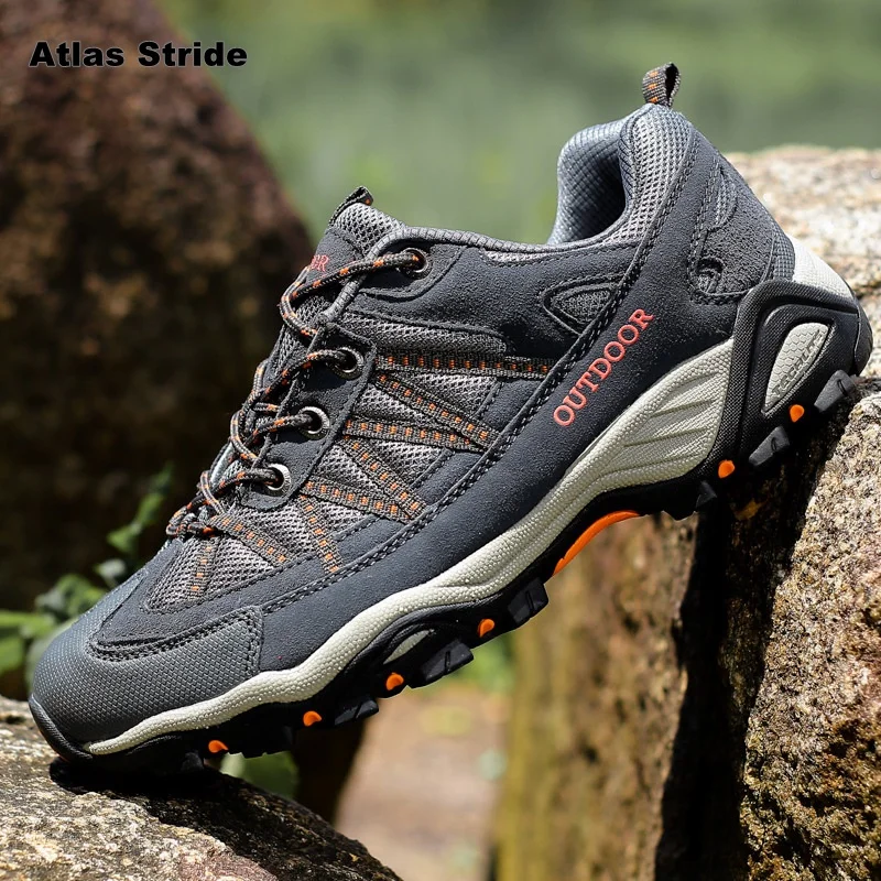

Neutral Hiking Shoes Breathable Mesh Suede Upper Non-Slip Rubber Sole Outdoor Trekking Sneakers for Mountain Climbing Camping