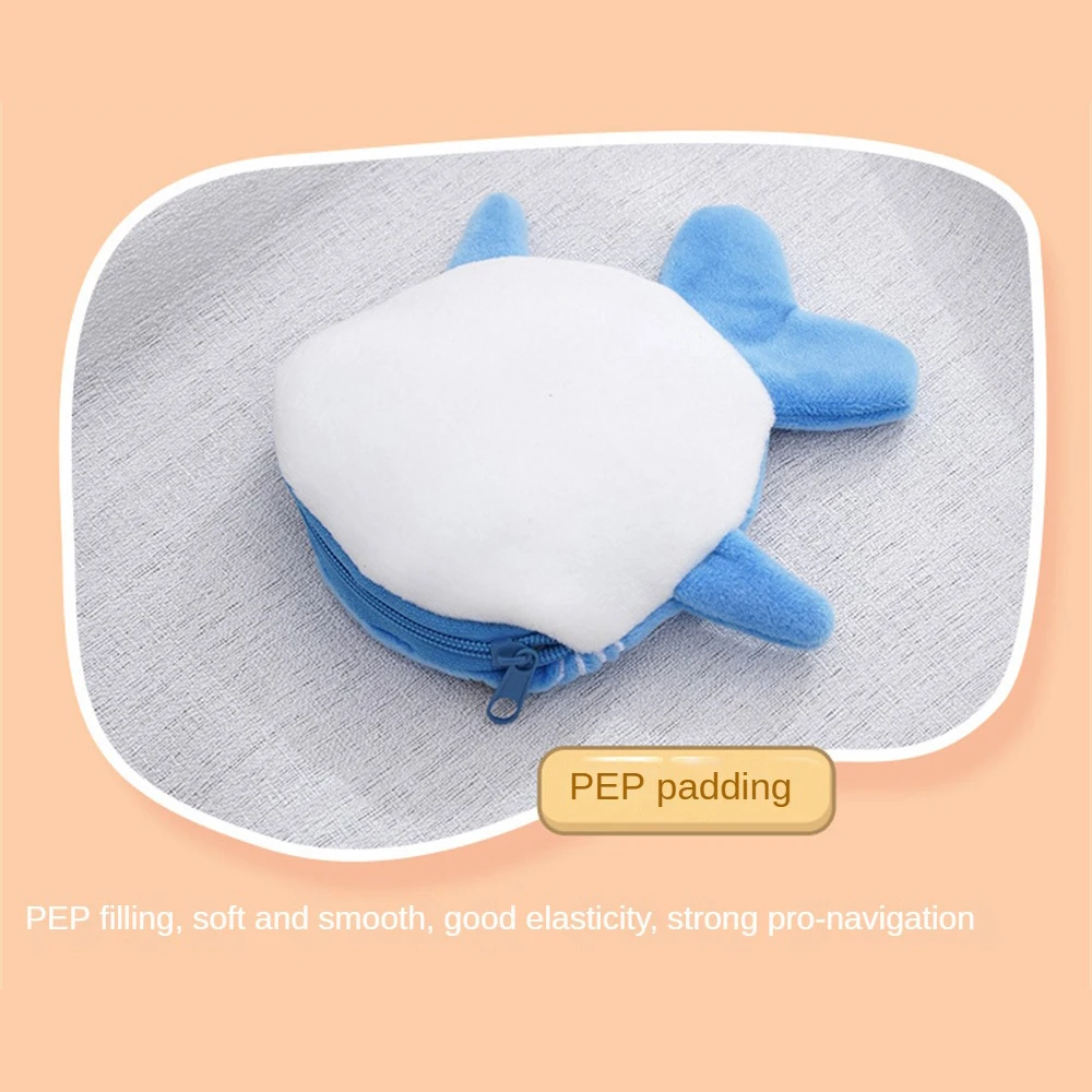 Portamonete squalo Portafoglio rimpolpante Pep Shark Lavorazione meticolosa Portamonete giocattolo con ciondolo a forma di cartone animato Portafoglio in peluche fine carino