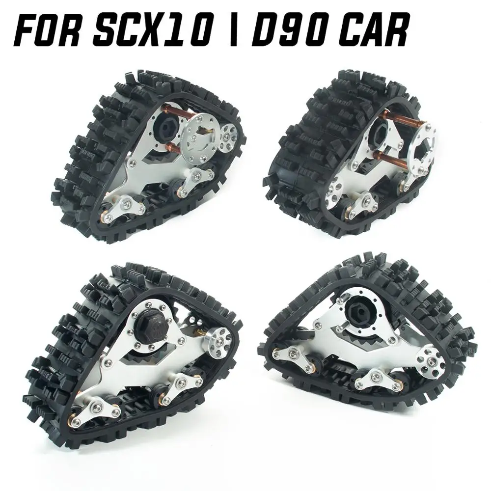 

RC Aluminum All Terrain Track Muddy Road Snow Tires For 1/10 RC Crawler Car Traxxas TRX4 SCX10 D90 Defender Upgrade Parts