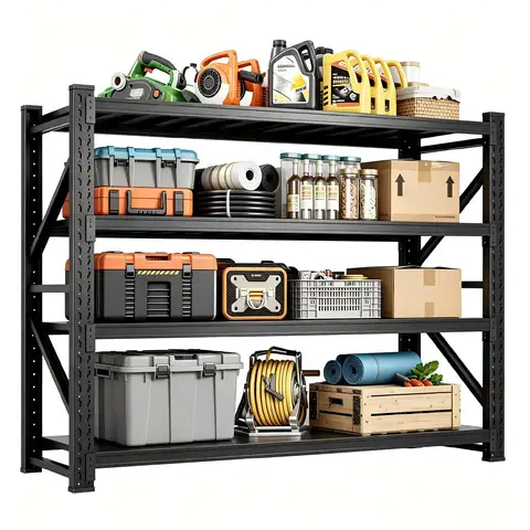 Heavy‑Duty Metal Garage Shelving Unit, 3000 LBS Total Load Capacity