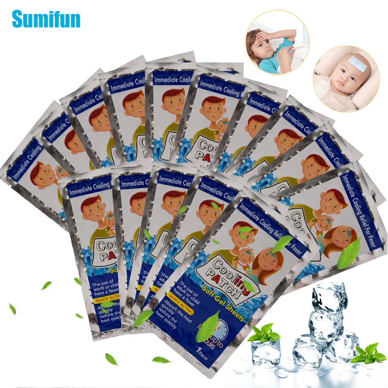 30Pcs Hot Sale Baby Fever Cooling Patch Relieve Migraine Headache Heatstroke Pad Ice Gel Lower Temperature Polymer Hydrogel