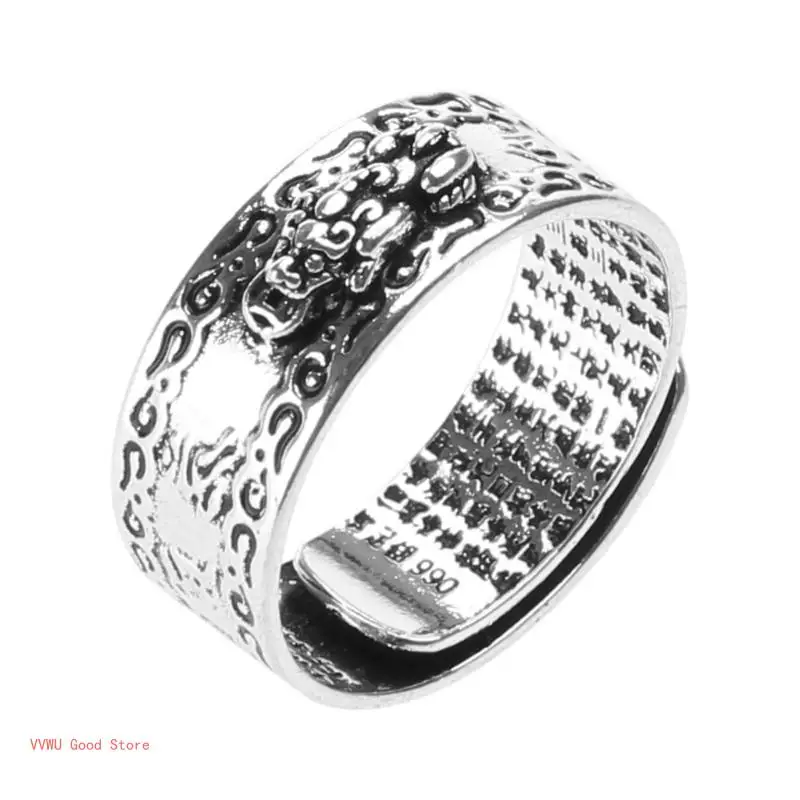 Transfer Fortune Ring Men Pixiu Ring Feng Shui Amulet Wealth Lucky Gift