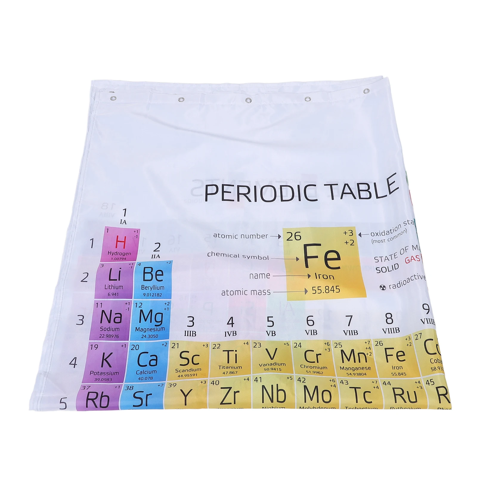 

Periodic Table Pattern Shower Curtain Colorful Waterproof Bath Curtain Home Decor Student Learning Large Size Privacy Protected