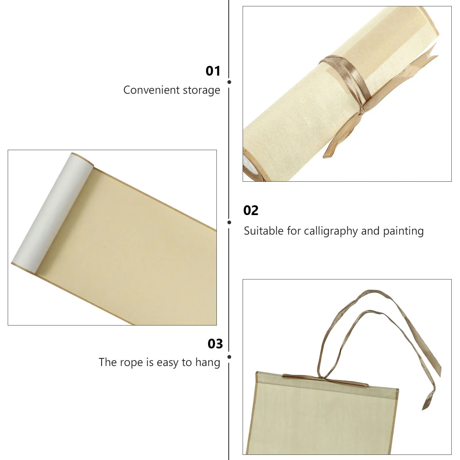 

1Pcs Chinese Scroll Paper Thickened Blank Mounting Hanging Scroll for Calligraphy Practicing Writing Painting Drawing Art Wall