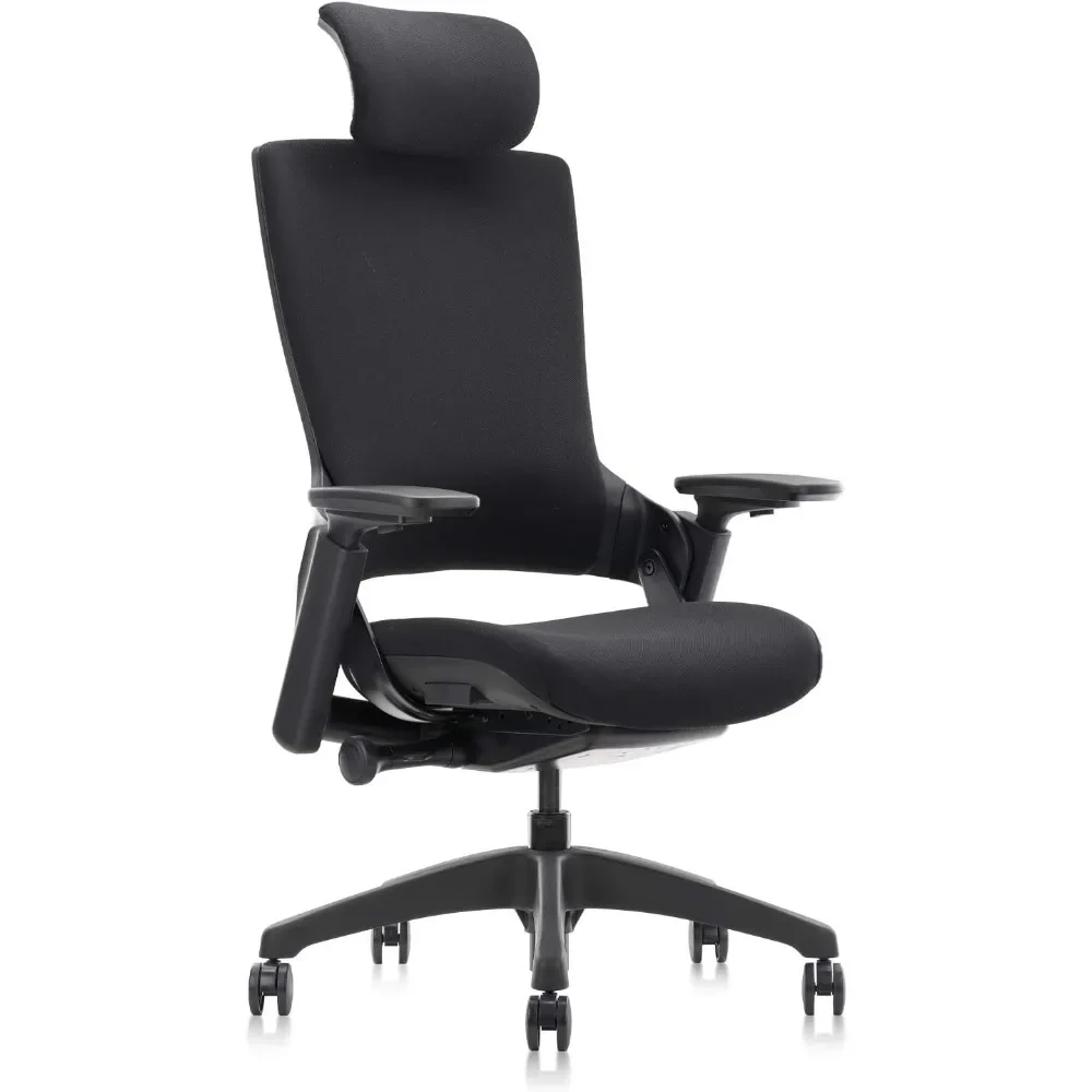 

Ergonomic High Swivel Executive Chair with Adjustable Height Head 3D Arm Rest Lumbar Support and Upholstered Back