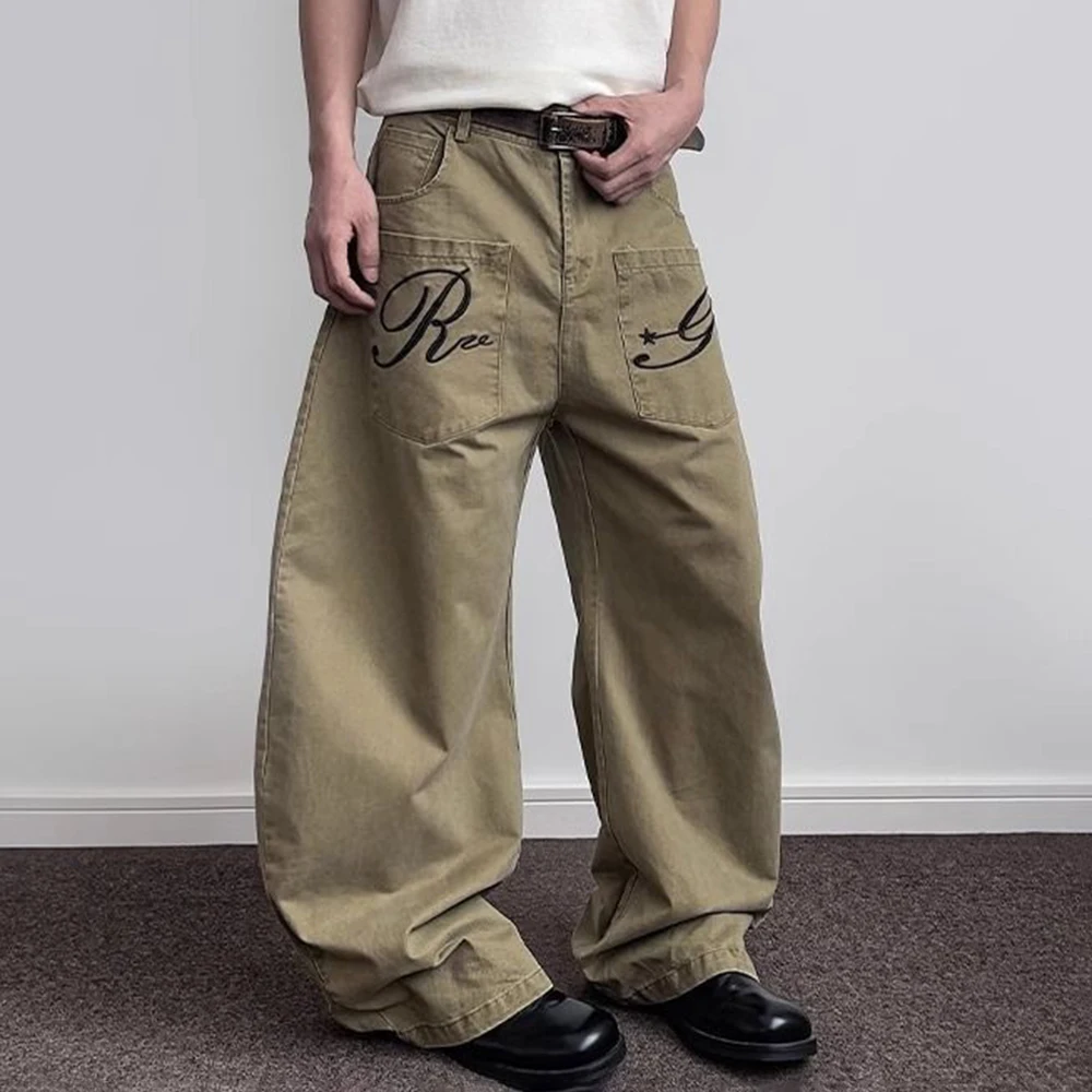 

Summer New Men's Multi-Pocket Flared Straight Trousers American Retro Fashion Trend Street Loose Breathable Niche Men's Bottoms