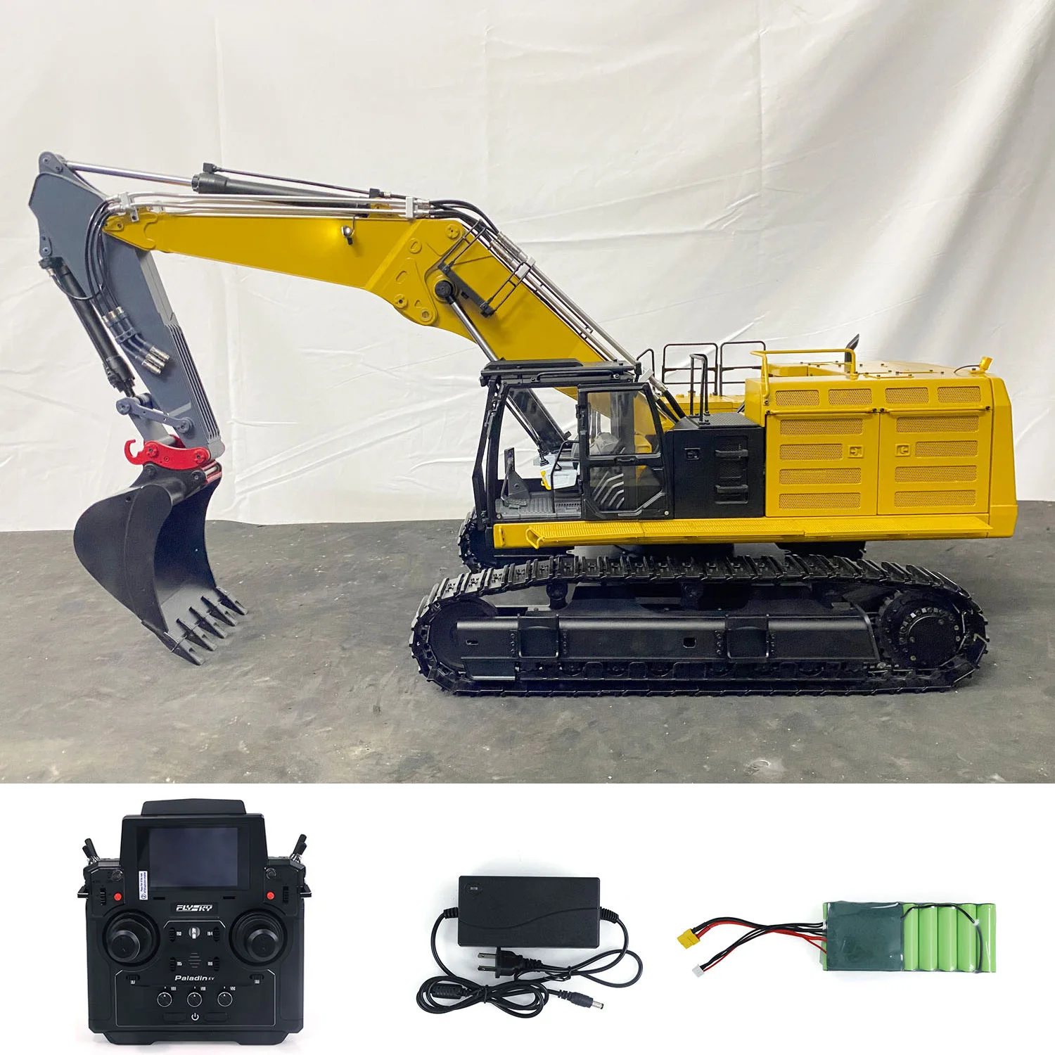 1/14 Scale RC Hydraulic Finished Demolition Excavator 374 UHD 4-arm PL18EV Radio Control Sound Light Digger Toy Model TH24031