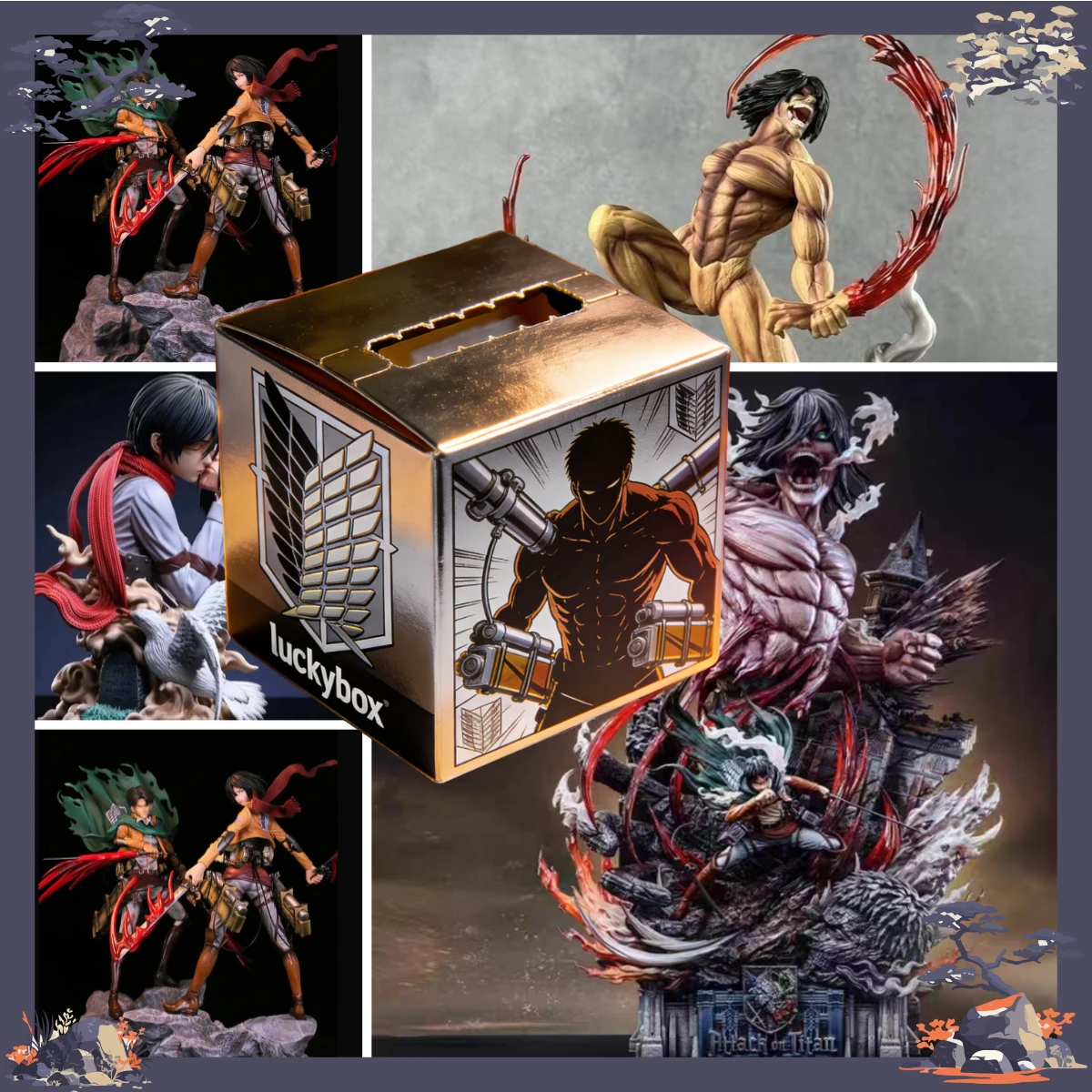 Caja Sorpresa de Figuras de Personajes de Attack on Titan – Regalo Coleccionable Misterioso con Eren Yeager y Héroes Icónicos