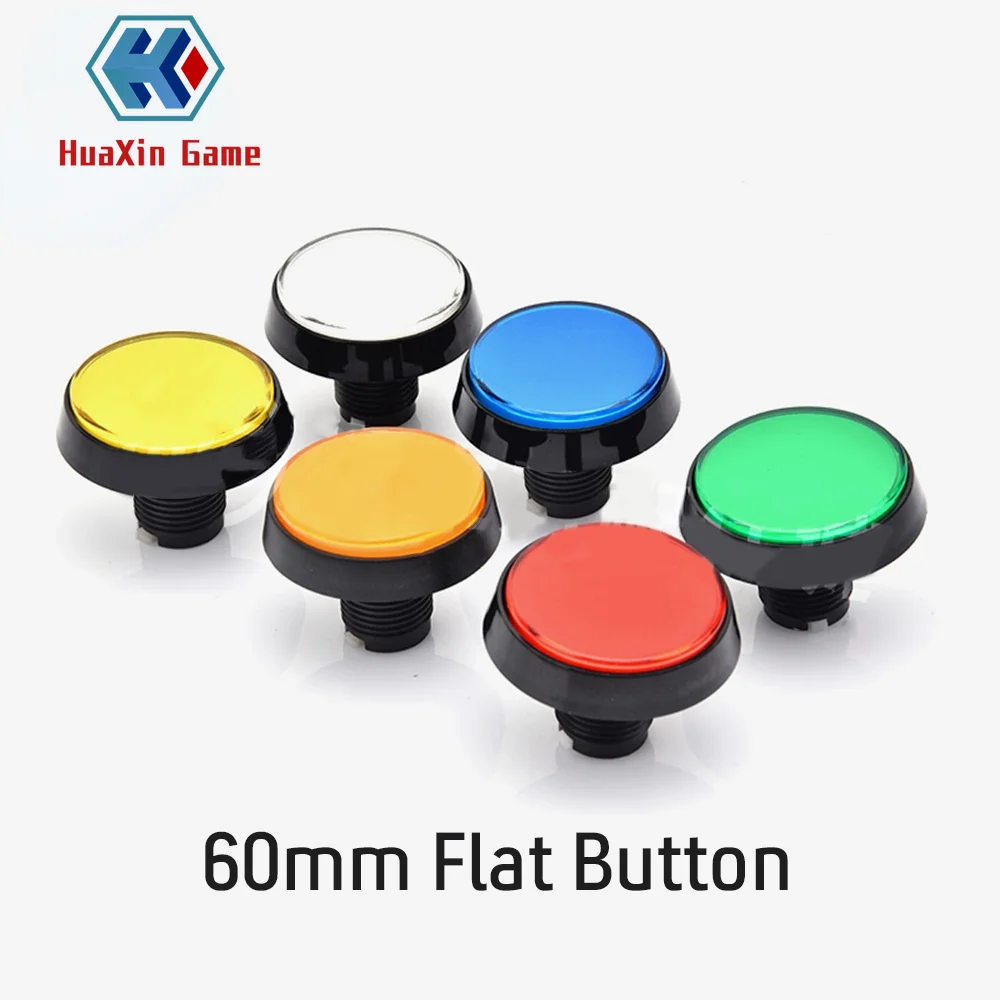 5V/12V 60MM LED Illuminated Arcade Push Button with LED Lamp & Microswitch Large Round Button for Arcade Fighting Games