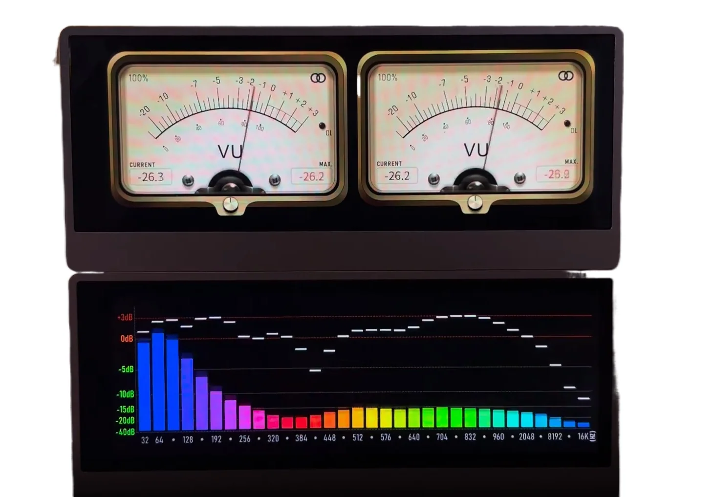 Ball machine, power amplifier VU head, music spectrum, music level, with peak pointer