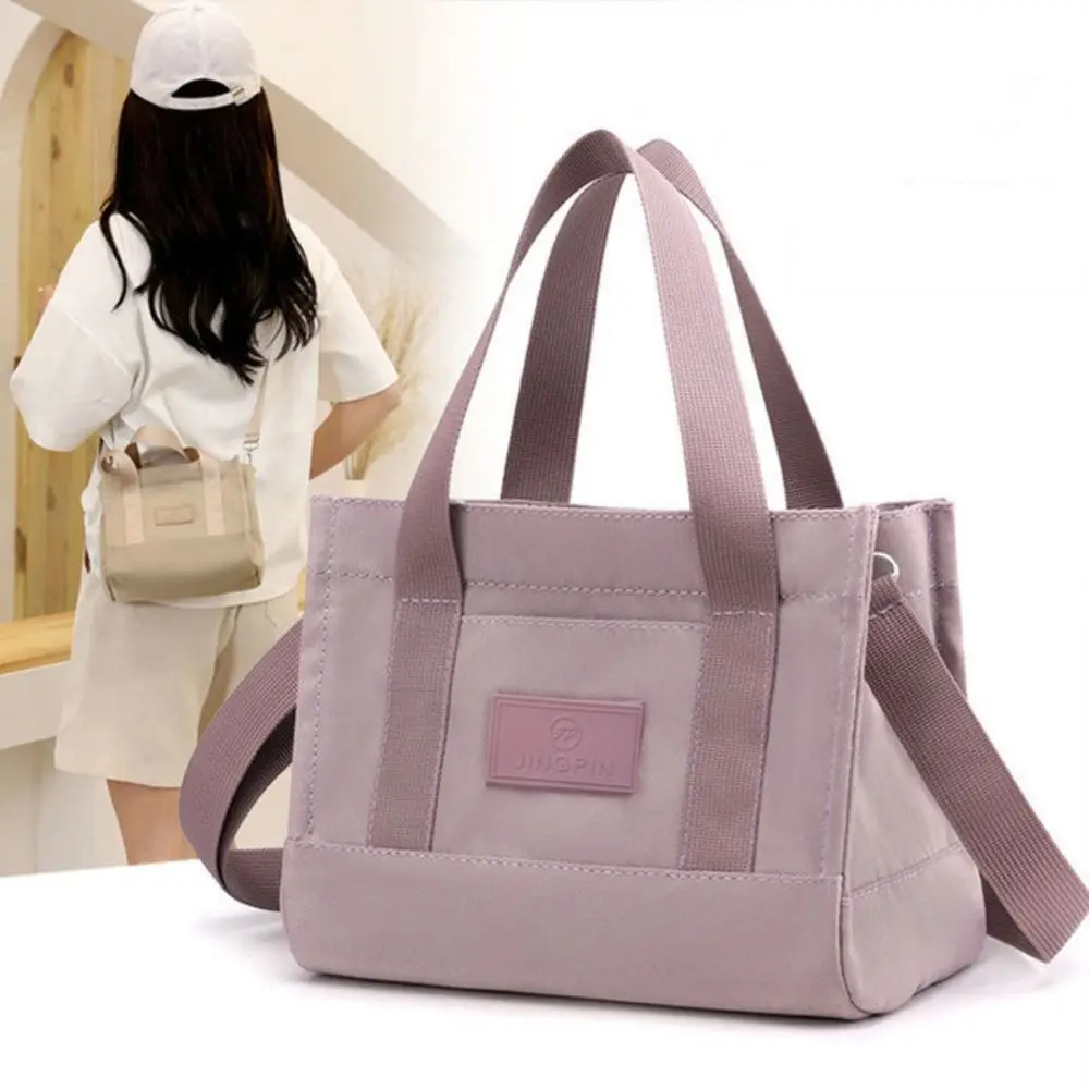 Simple Canvas Canvas Tote Bag Solid Color Soft Student Shoulder Bag Square Shape Versatile Bag