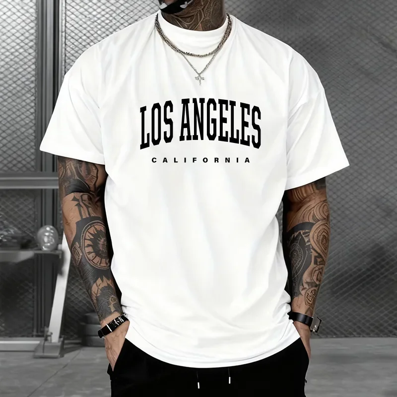 Lose Herren T-shirt Baumwolle Druck Kurzarm Täglich Casual Tees Outdoor Gym Sport Jogging Mann Kleidung Straße Weiche T-shirt
