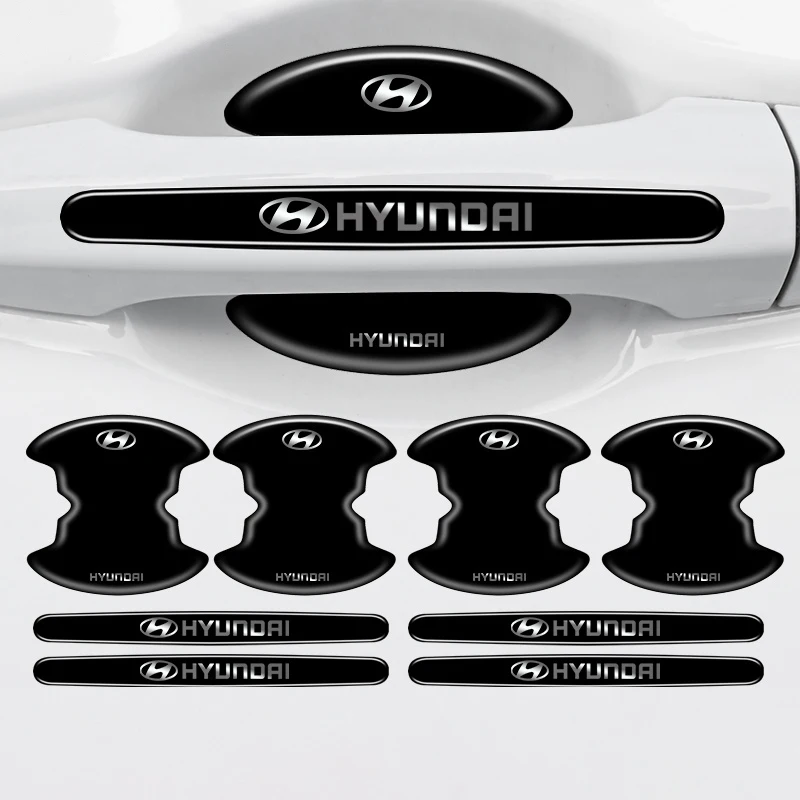4/8 pçs estilo do carro porta tigela alça protetor adesivos filme anti-risco para hyundai elantra acento tucson i30 i10 i20 veloster