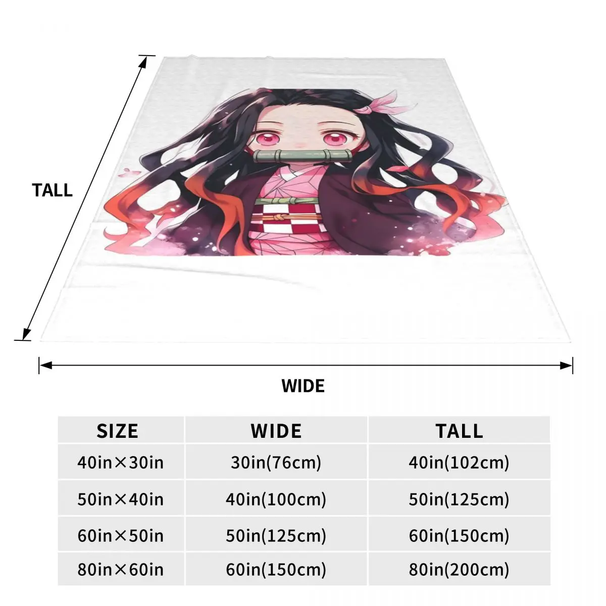 Kawaii Kamado Nezuko Blanket Super Soft Demon Slayer Comic Cartoon Throw Blanket Autumn Camping Couch Chair Fashion Bedspread