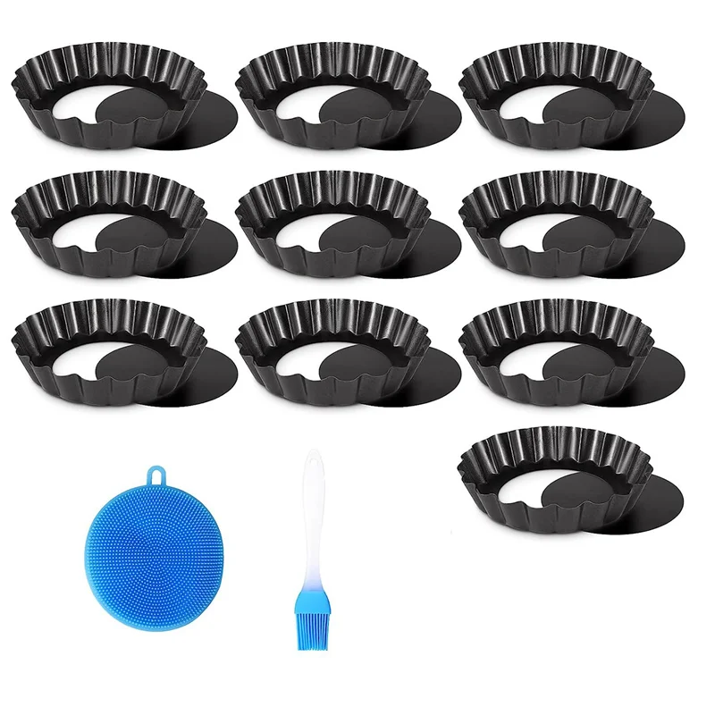 Panela de torta A11I, panelas de torta de 4 polegadas, antiaderente removível com fundo solto de aço carbono Panela de torta de 4 polegadas, fácil de operar e limpar