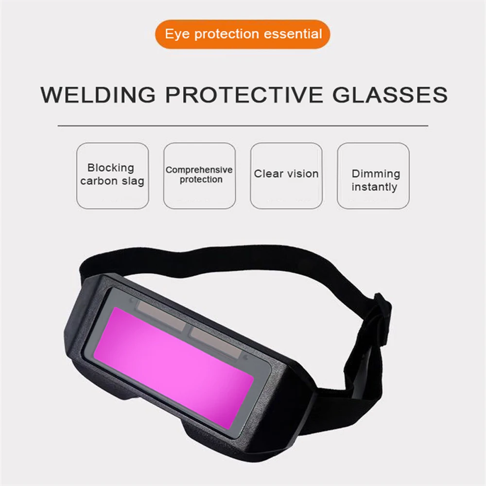 Solar Powered Welding Helmet Auto Darkening Welding Goggles LCD for TIG MIG MMA Welder Glasses for Enhanced Eyes Protection
