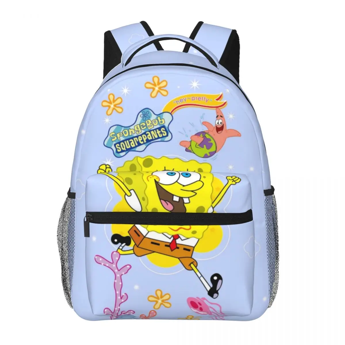 Mochila de Bob Esponja para niñas y niños, mochila de estudiante de gran capacidad, ligera, impermeable, 17 pulgadas