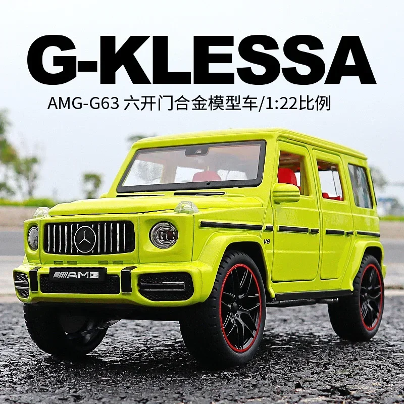 1:22 Mercedes Benz AMG G63 Off-road car Simulation Diecast Metal Alloy Model car Sound Light Pull Back Collection Kids Toy Gifts