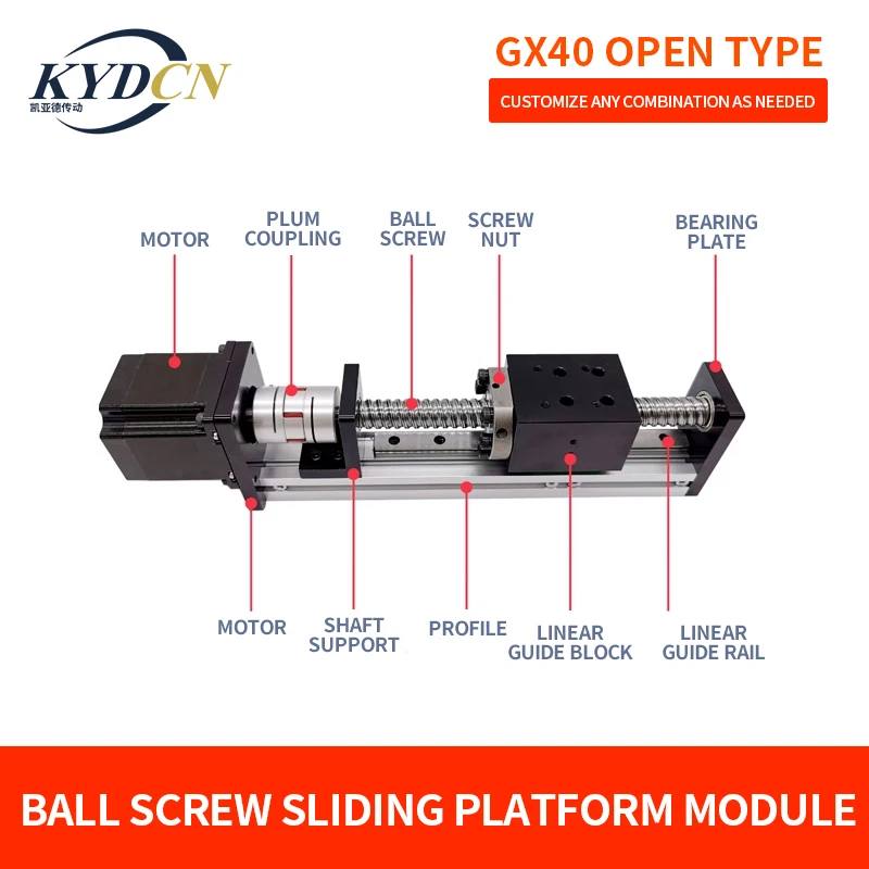 

KYDCN GX40 ball screw slide table linear slide table module reciprocating machine with 57 step motor for cross assembly