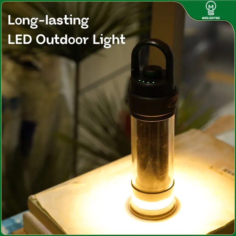 

MOSLIGHTING уличный светодиодный фонарь для кемпинга со штативом, 4 режима, зарядка через USB, портативная подвесная палатка, теплая лампа, портативное аварийное освещение