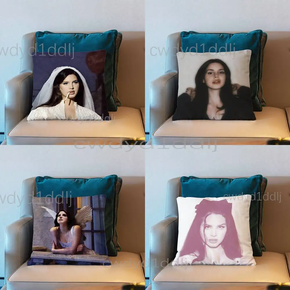 

L-Lana Del Rey Honeymoon Pillow Case Short Plush Sofa Decorative Gift Home Double-sided Printing Cushio