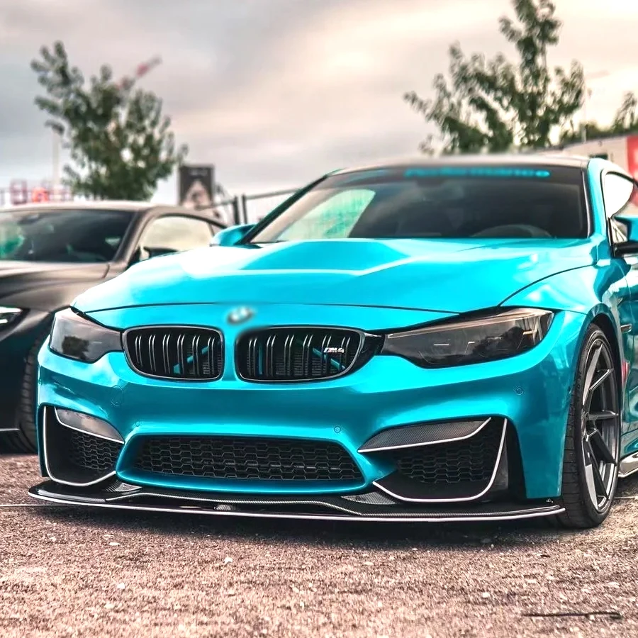 ألياف الكربون PSM نمط الجبهة حافة مصد السيارة المفسد الفاصل لسيارات BMW F80 M3 F82 F83 M4 2014-2020 الجبهة الشفاه طقم الجسم اكسسوارات السيارات #5