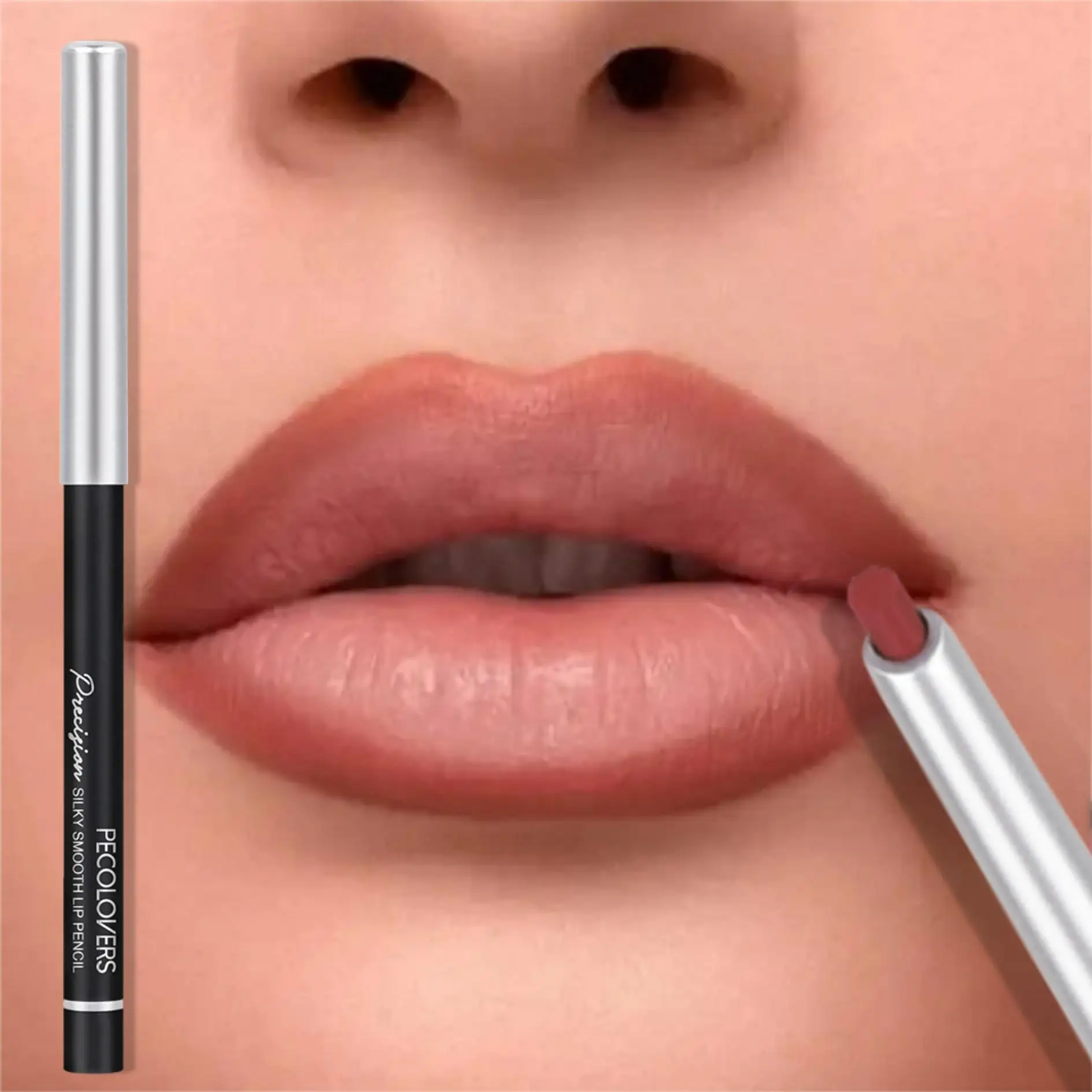 Matita per labbra rotante in gel opaco, antiaderente, impermeabile, pastello per labbra, liscio, per l'uso quotidiano