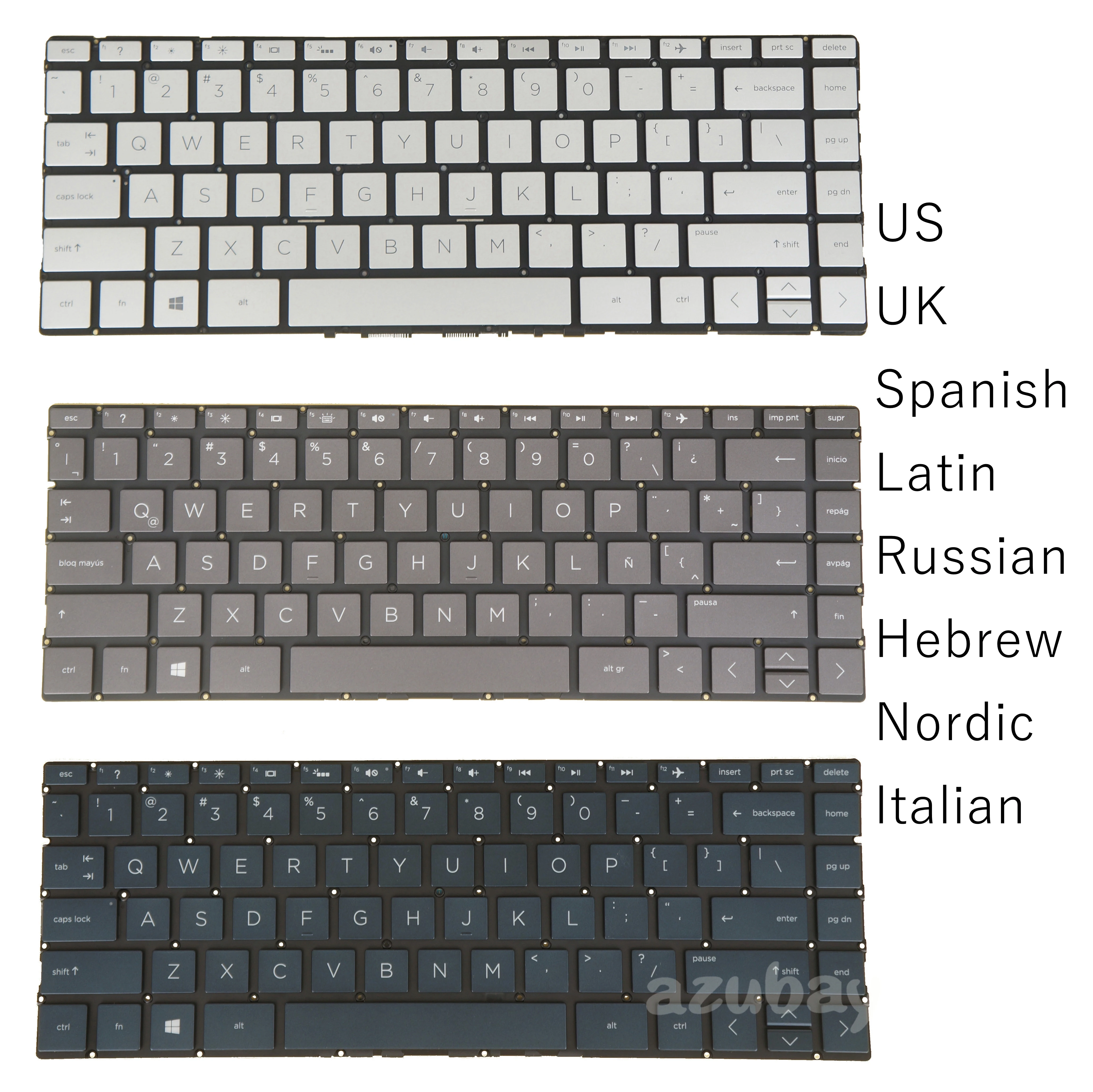 

US UK LA Spanish Russian Hebrew Nordic Keyboard For HP Pavilion 13-an Spectre 13-ap Envy 13-ag 13m-ag 13-ah 13-aq 13-ar Backlit