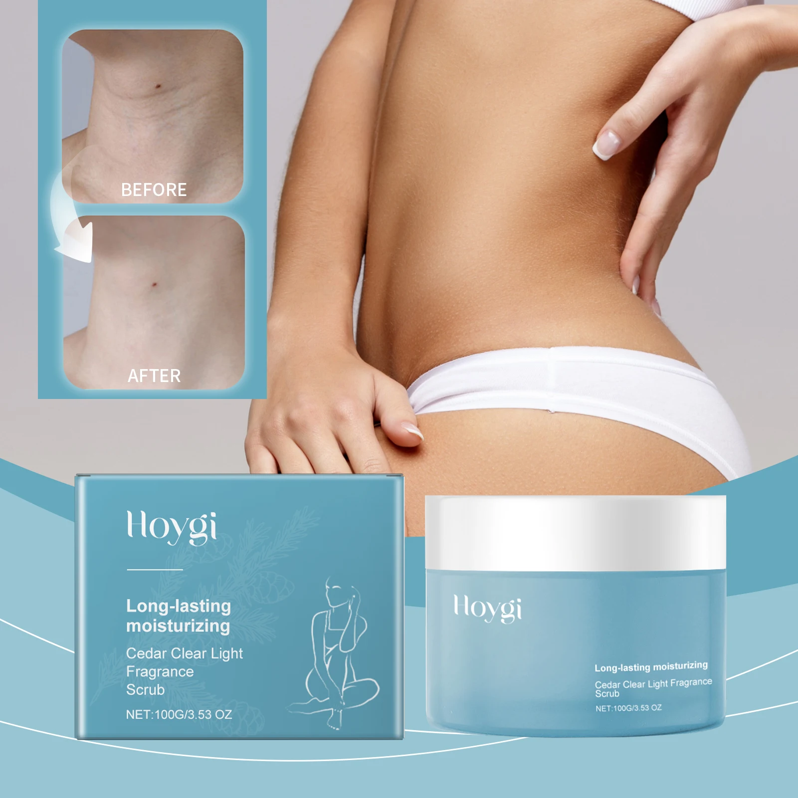 

Hoygi Cedar Scrub Gently Removes Aged Cutin From The Skin Surface and Moisturizes The Skin