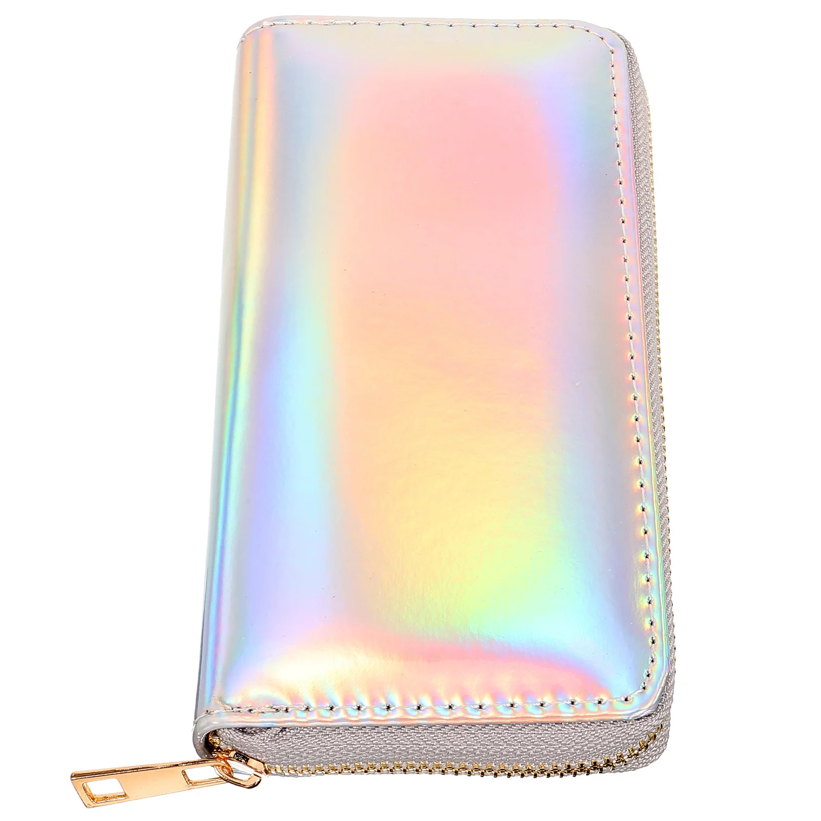 Carteira laser para mulheres iridescente pu moeda bolsa zíper grande capacidade saco de embreagem titular celular presente organizador aniversário