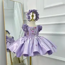 1-12Y girl short sleeve elegant flower girl dress first communion birthday wedding children's girl beauty pageant princess gown