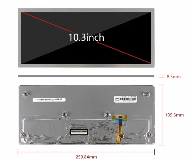 Genuine 10.3-inch LCD Car Display DJ103IA-03B LCD Screen, Wide Temperature Range, High Brightness