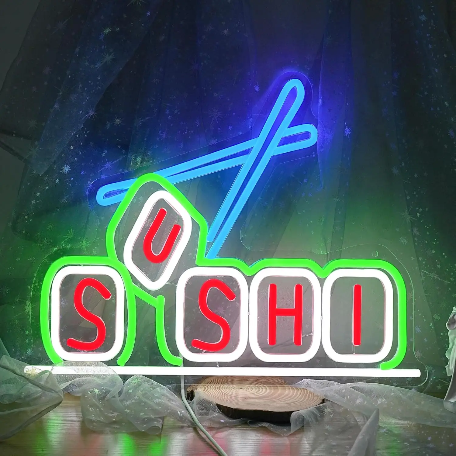 

Japanese Sushi Neon Sign Dimmable Delicious Sushi Wall Decor for Restaurant Food Shop Storefront Window Store Kitchen