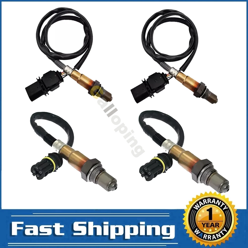 

4pcs O2 Oxygen Sensor 1 2 Bank 1 2 for BMW X5 4.8L V8 2007 2008 2009 2010 Upstream Downstream Front Rear 4 & 5 Wires 234-5136