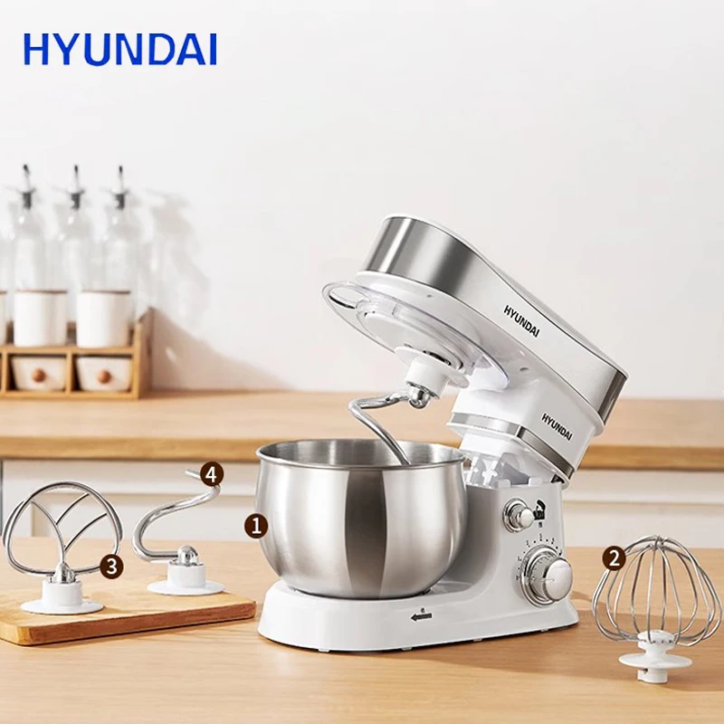 HYUNDAI Chef Machine Food Mixer Household Dough Kneading Machine 3L Multi-function Fully Automatic Household Electric Egg Beater