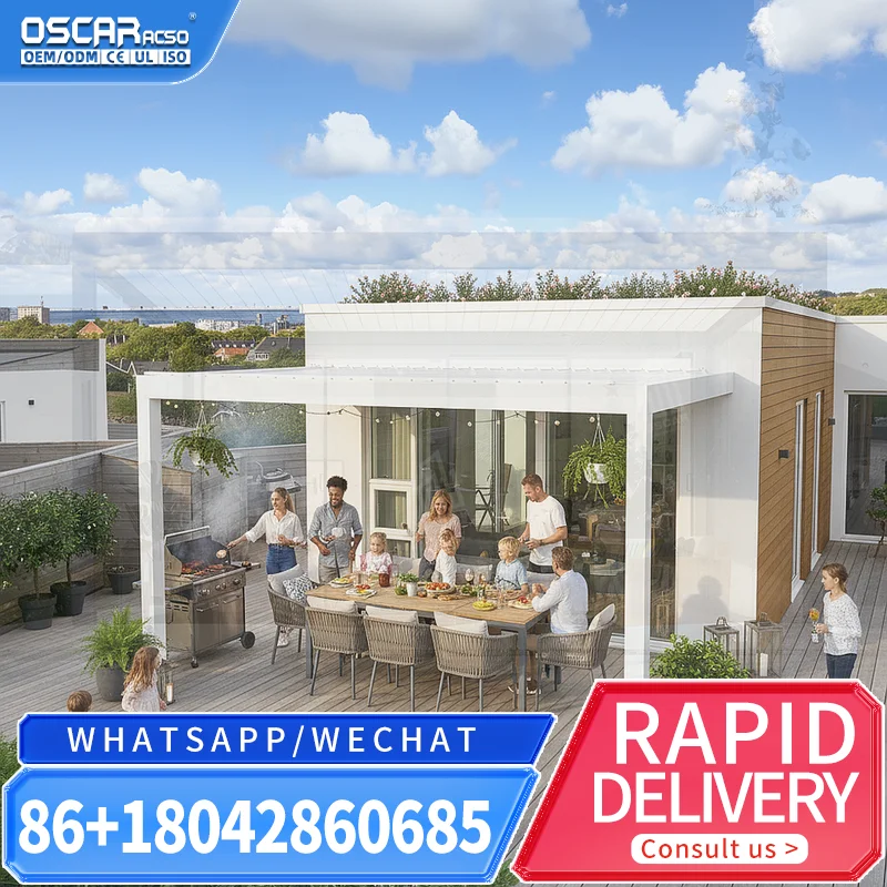 Patio Waterproof Hardtop Gazebo Garden Pergola Aluminium Outdoor Louvered Roof System pergola
